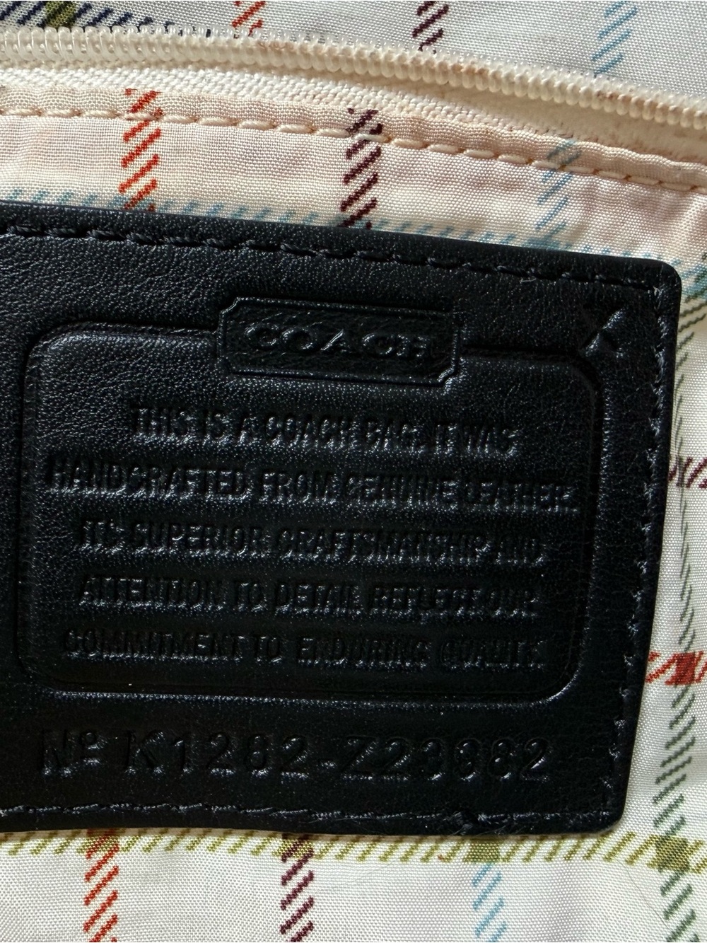 Coach Black Leather Tote with Embossed Signature Circle - Picture 3 of 11
